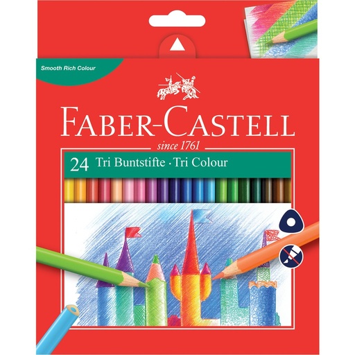 24 Crayons Couleur Tri-Color - Faber Castell