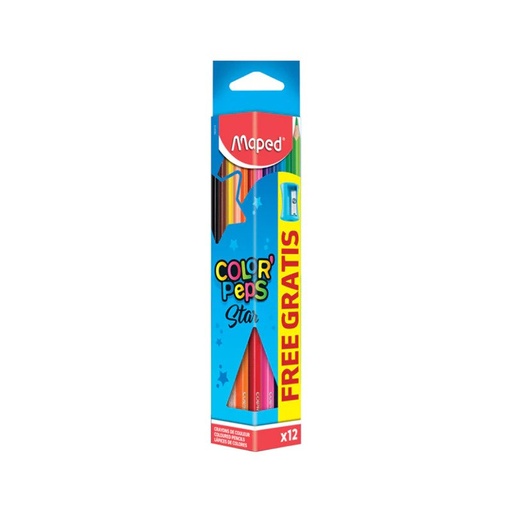 12 Crayons de couleur + TC - MAPED