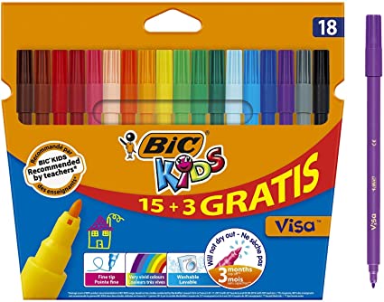 Feutres Kids visa 15+3 Bic
