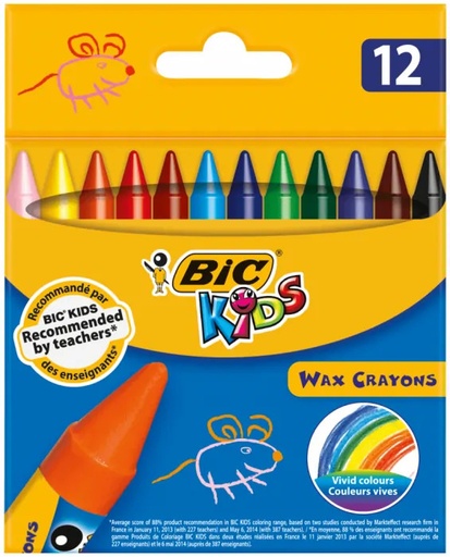 Crayon Cire 12 Wax Crayons