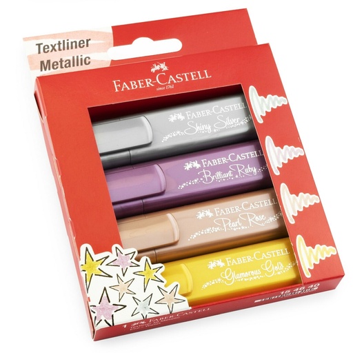 Set de 4 textliner metallic