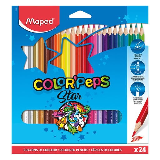 24 Crayons Couleur 18cm