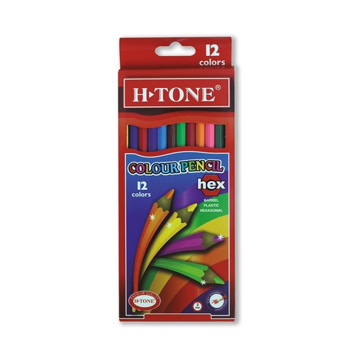 12 Crayons de couleurs Long Htone