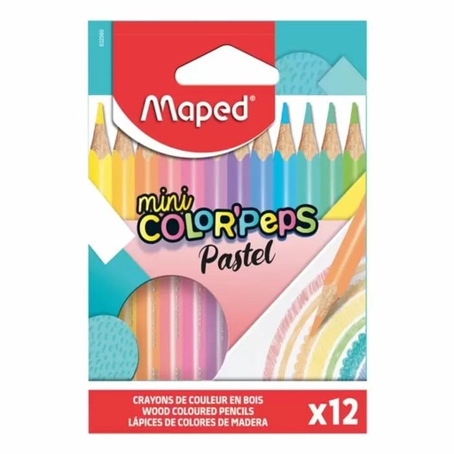 12 Crayons de couleur pastel