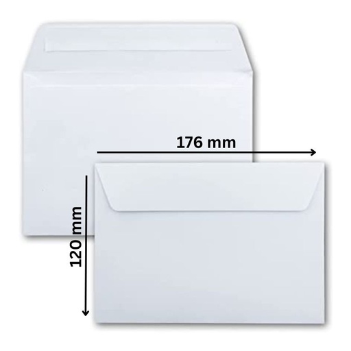 Enveloppe blanche 176x120mm