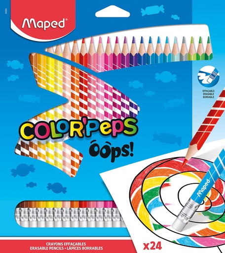Maped crayon de couleur Color'Peps Oops, 24 crayons - MAPED