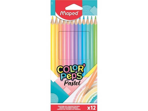 Etui de 12 crayons Color'Peps Pastel de MAPED