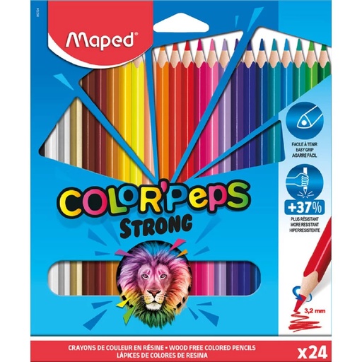 Crayon color´peps strong 18 cm bte de 24 - MAPED