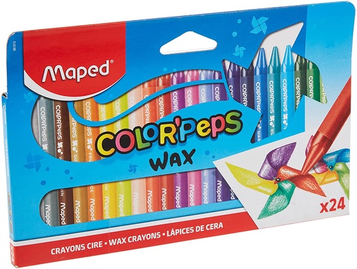 Crayon a cire wax en boite de 24 - MAPED