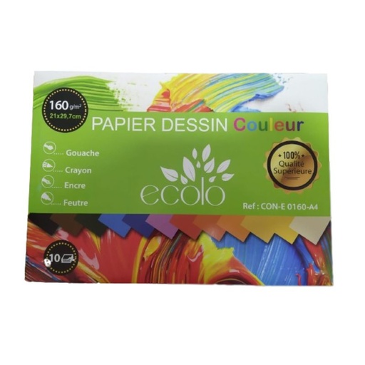 Pochette de dessin 160 Grs couleurs A4 extra ecolo