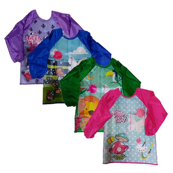 MorLuks Tablier de peinture pour enfant de 3 à 8 ans, avec 3 poches, blouse de peinture pour enfant de 3 à 8 ans, motif de licorne, longueur 58 cm, Rose, M