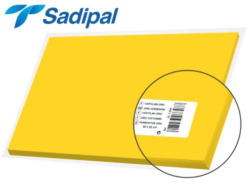 Papier Bristol 50*65  JAUNE - Sadipal
