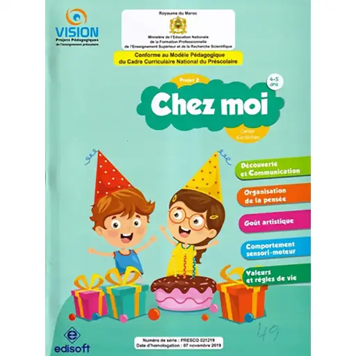 Vision : Projet 2 (4-5 ans) - Chez moi- Cahier d'activités