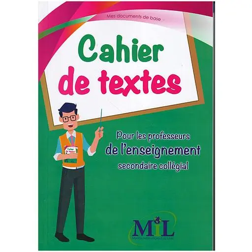 cahier de textes pour les professeurs de l'enseignement secondaire collégial 
