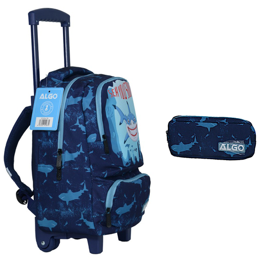 Cartable trolley 2 pièces 16" shark