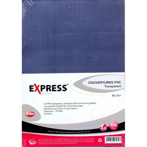 Couverture PVC transparent - Express 100pcs