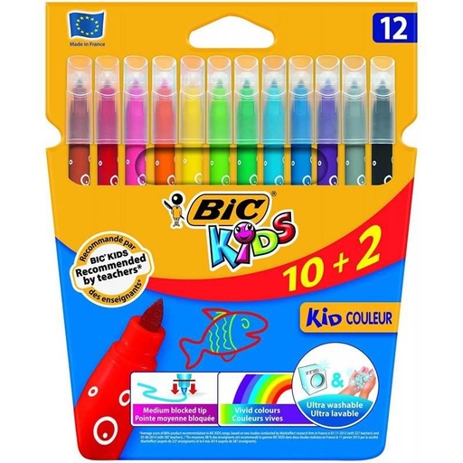 Feutres Kids couleur 10+2 Bic