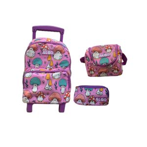 Cartable trolley 3 pièces 14" Algo mushrooms